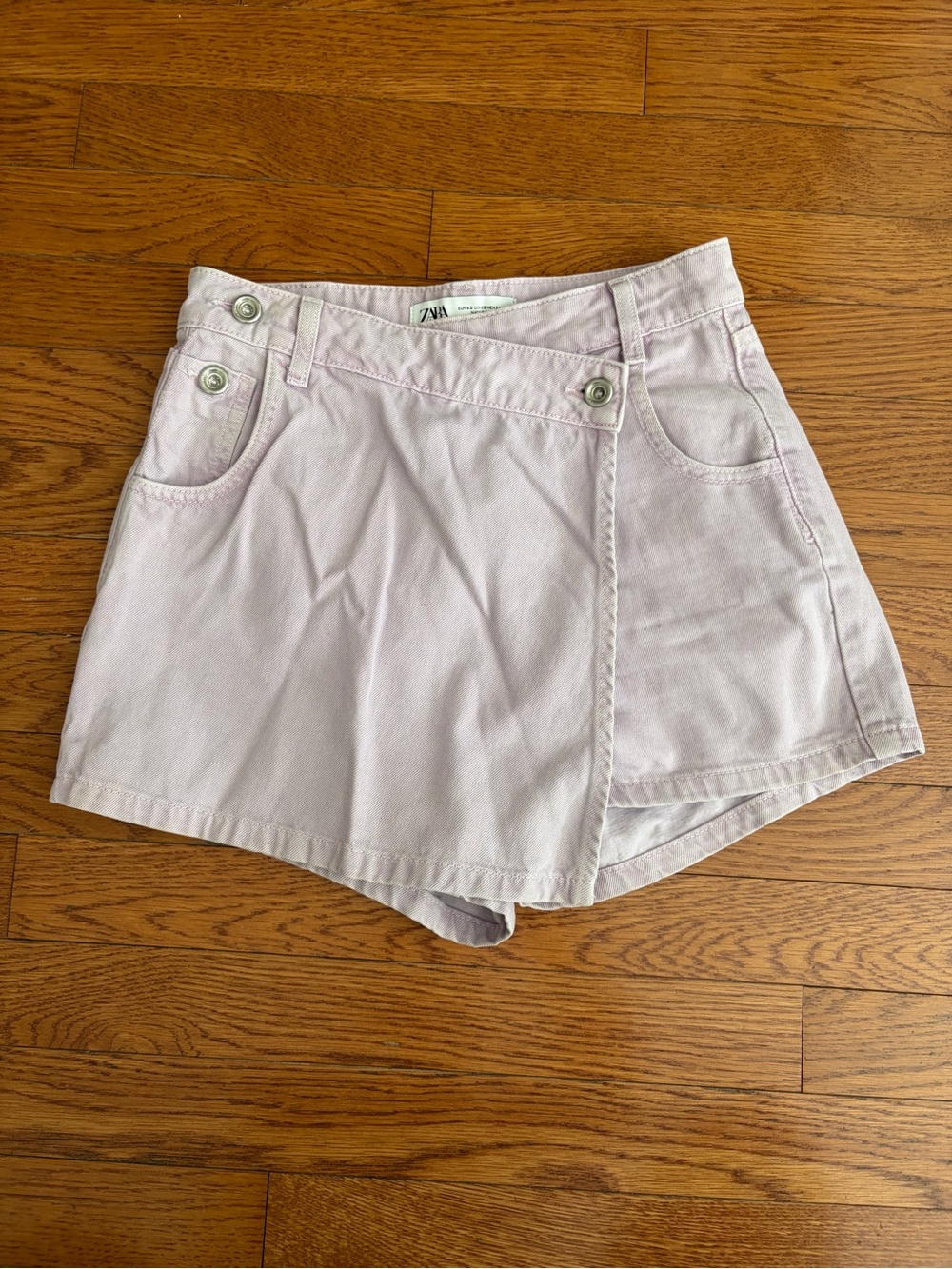 Zara Light Lilac Wrap-Front Skort